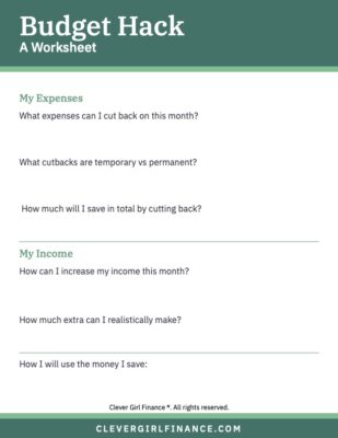 Budget Hack Worsheet